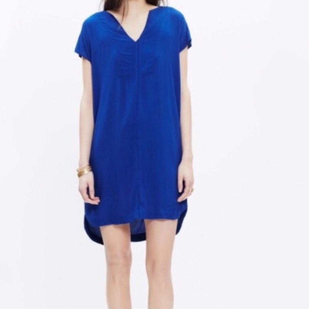 Madewell Vibrant Royal Blue Du Jour Tunic Shift Dress Size XXS